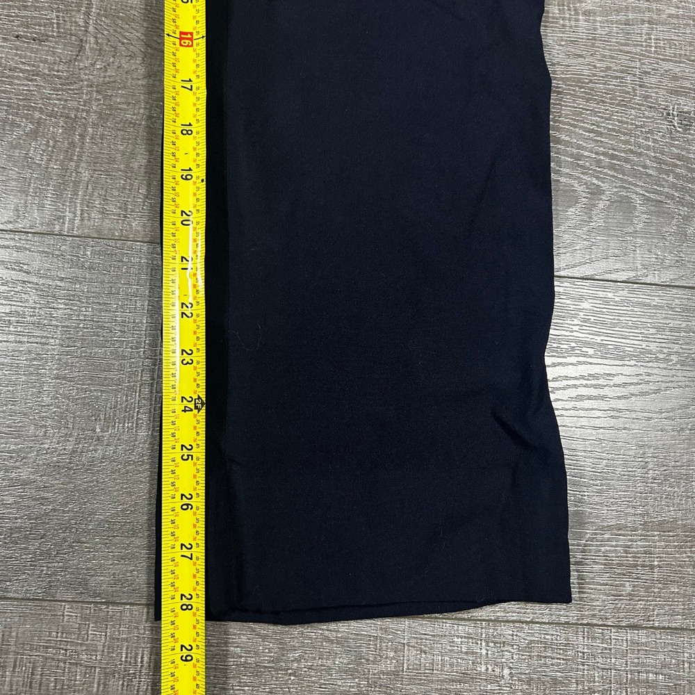 J Press Mens Navy Blue Twill Dress Trousers Straight Leg Flat Front Pants 0562 - Picture 4 of 6